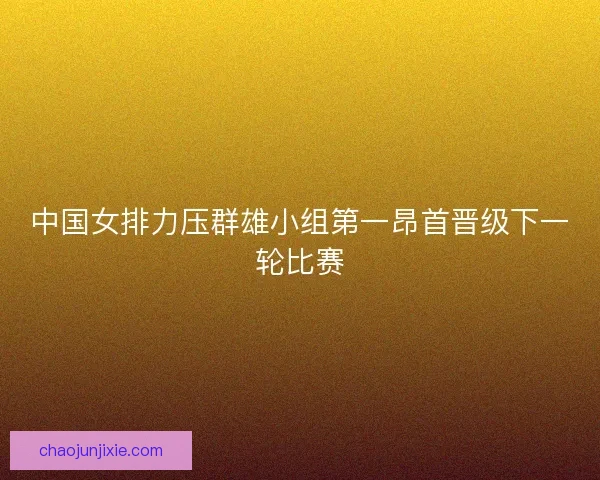中国女排力压群雄小组第一昂首晋级下一轮比赛